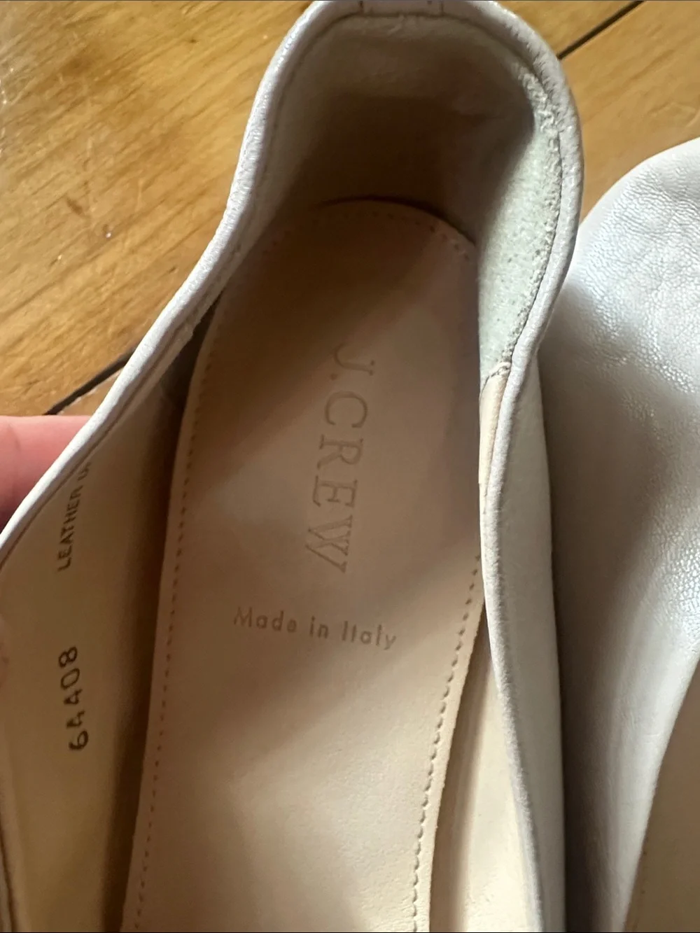 J. Crew Women's Light Beige Leather Ballet Flats